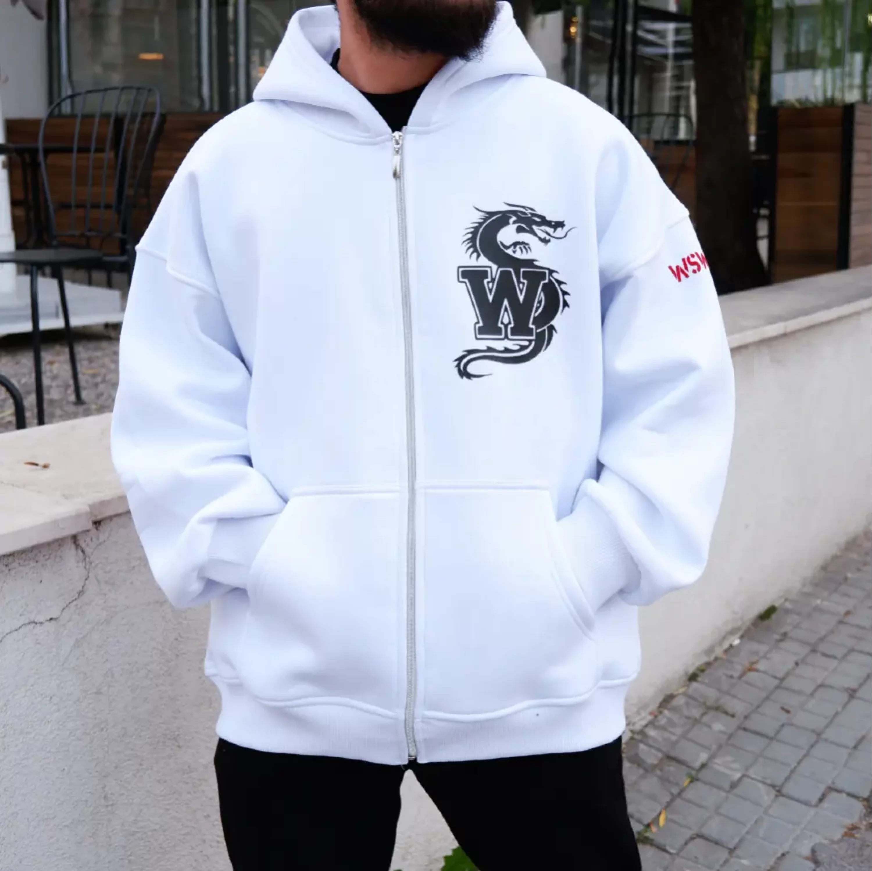 Dragon Ful Zip Oversize Hoodie Premium Kalıp