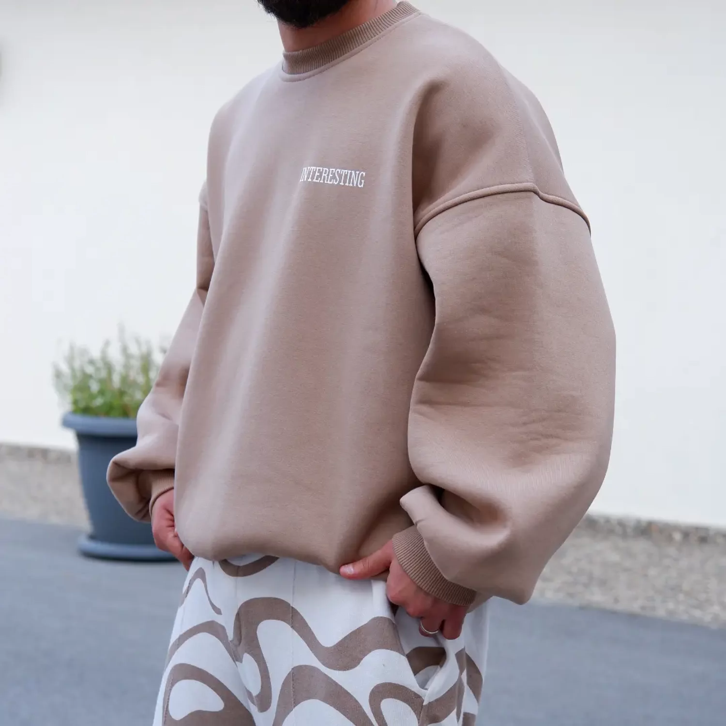 Interesting Camel Premium Kalıp Oversize Sweatshirt