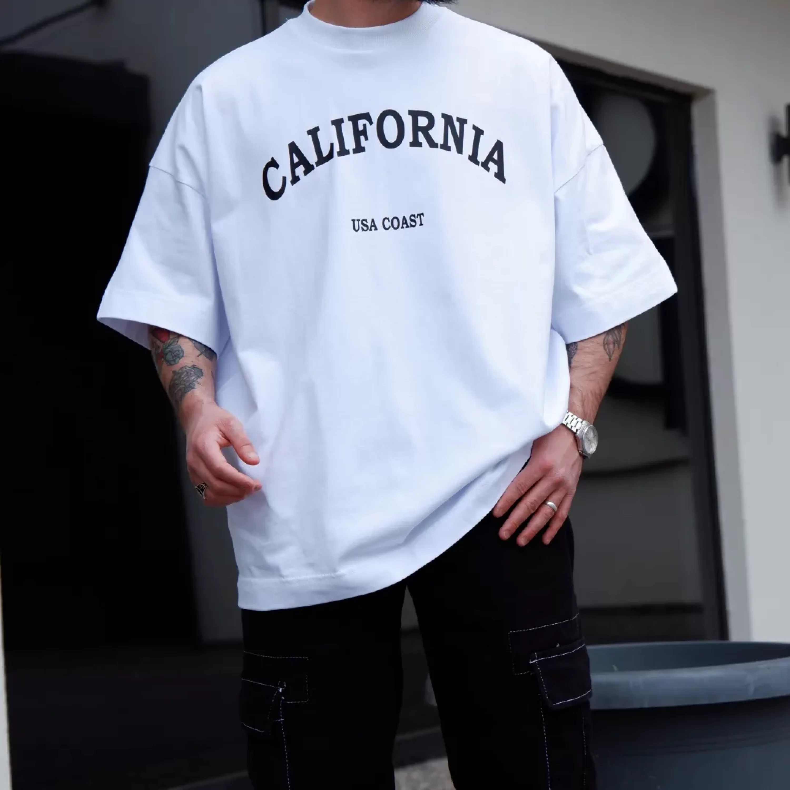 California Beyaz Extra Oversize T-shirt
