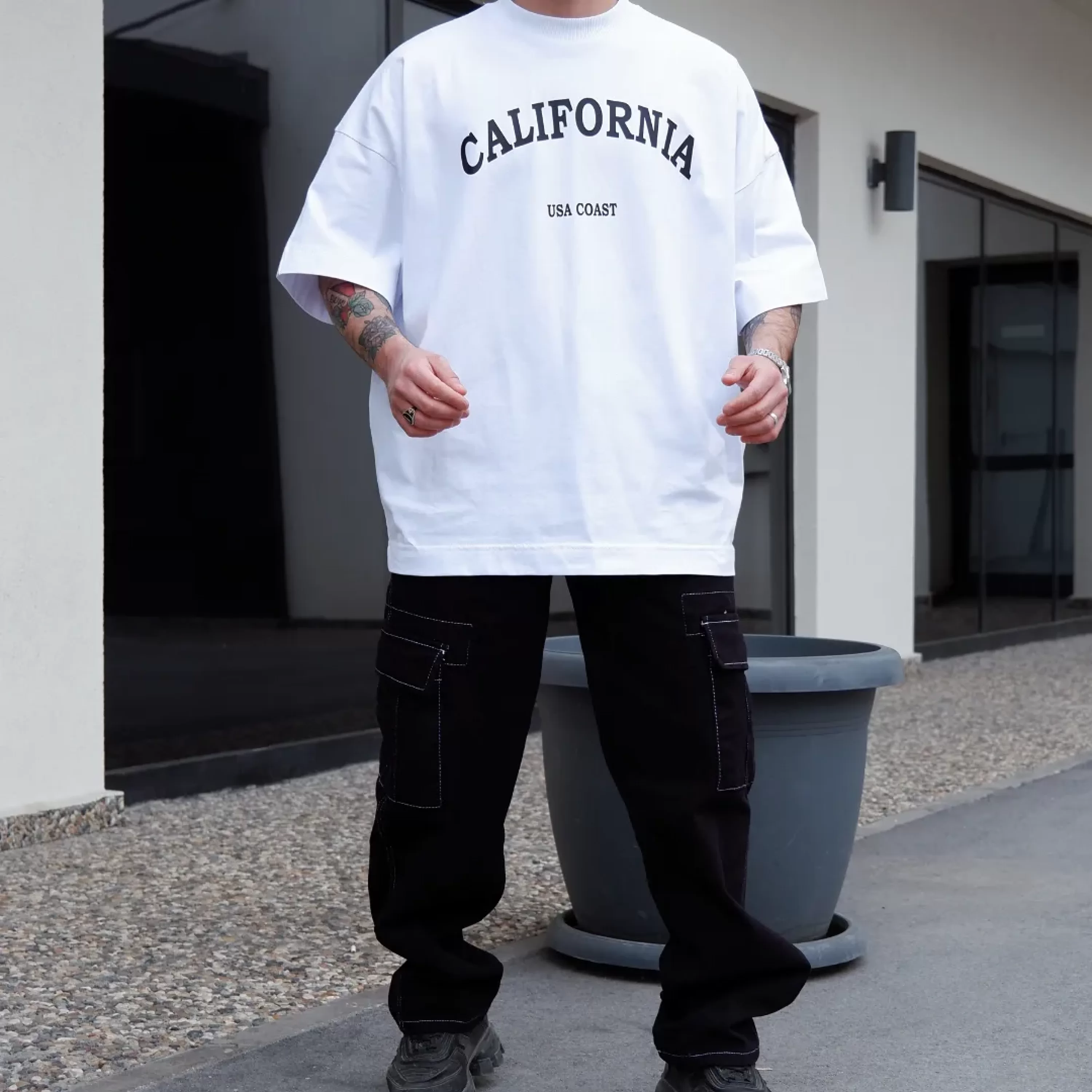 California Beyaz Extra Oversize T-shirt