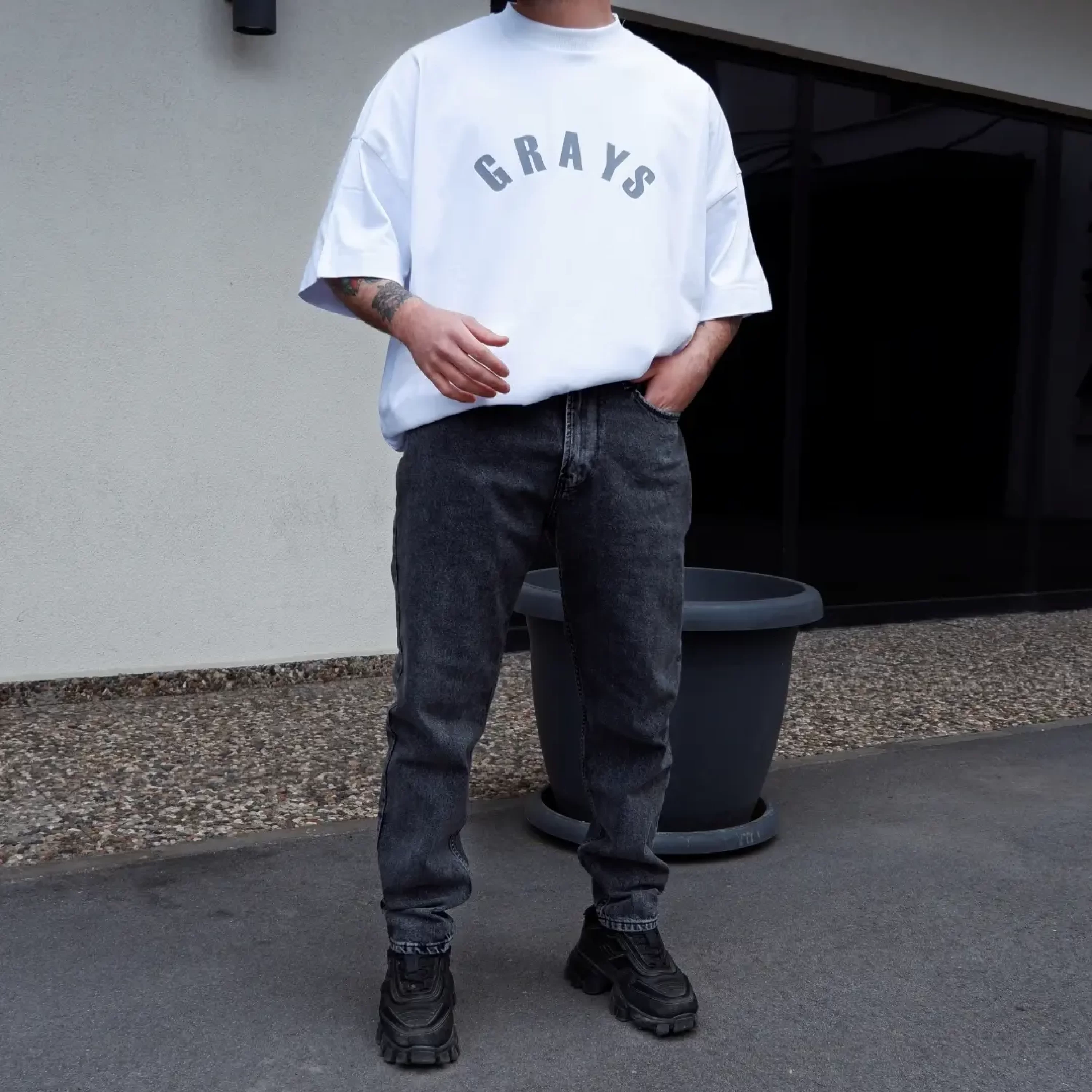 GRAYS Beyaz Extra Oversize Tshirt