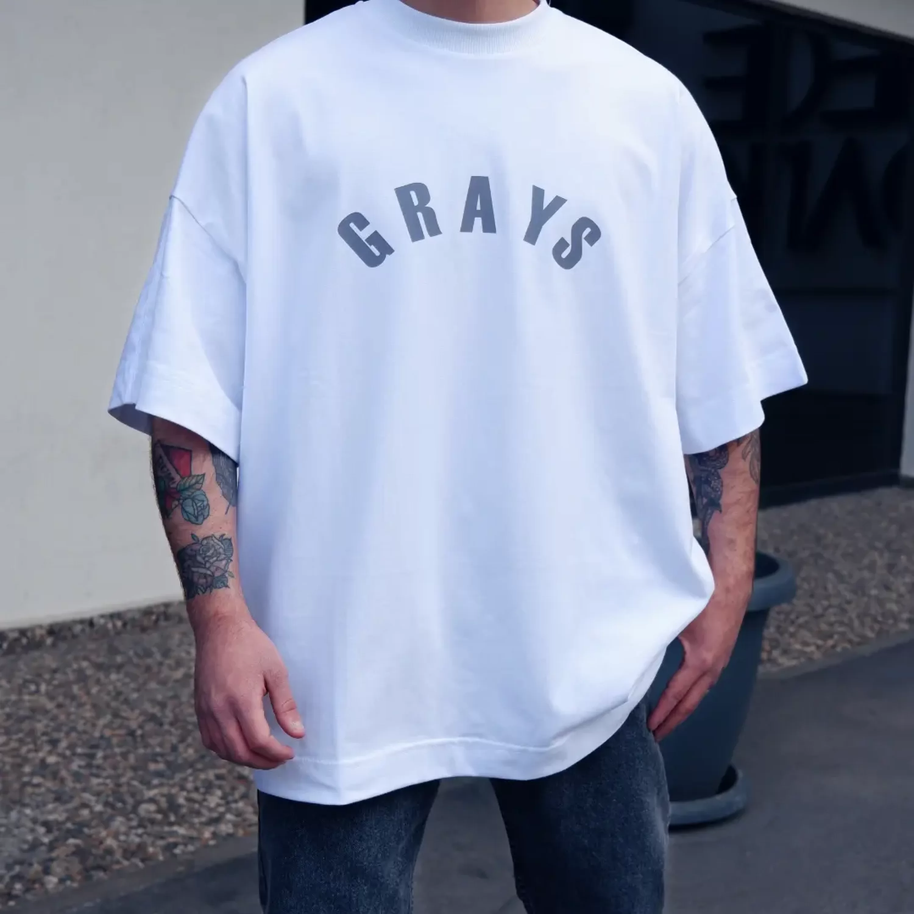 GRAYS Beyaz Extra Oversize Tshirt