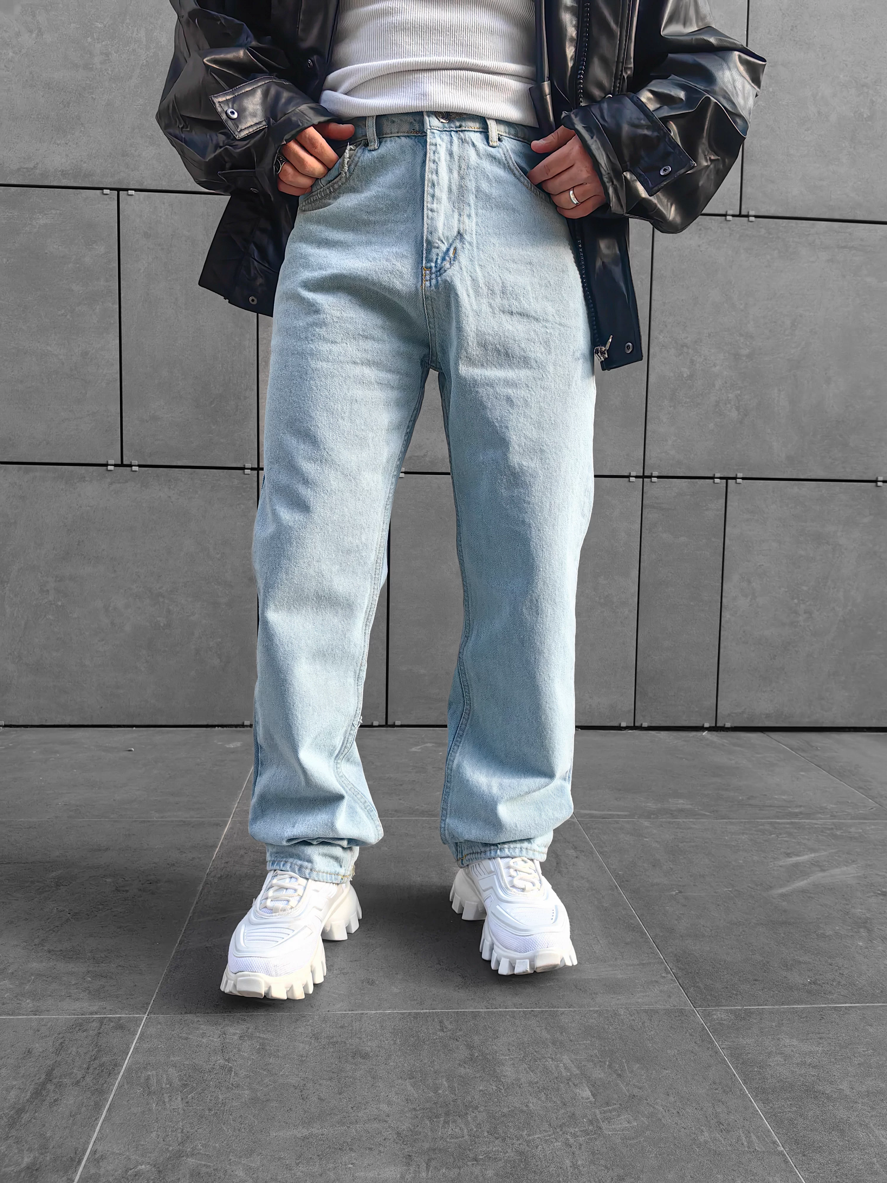 Relax Fit Baggy Buz Mavi Jean