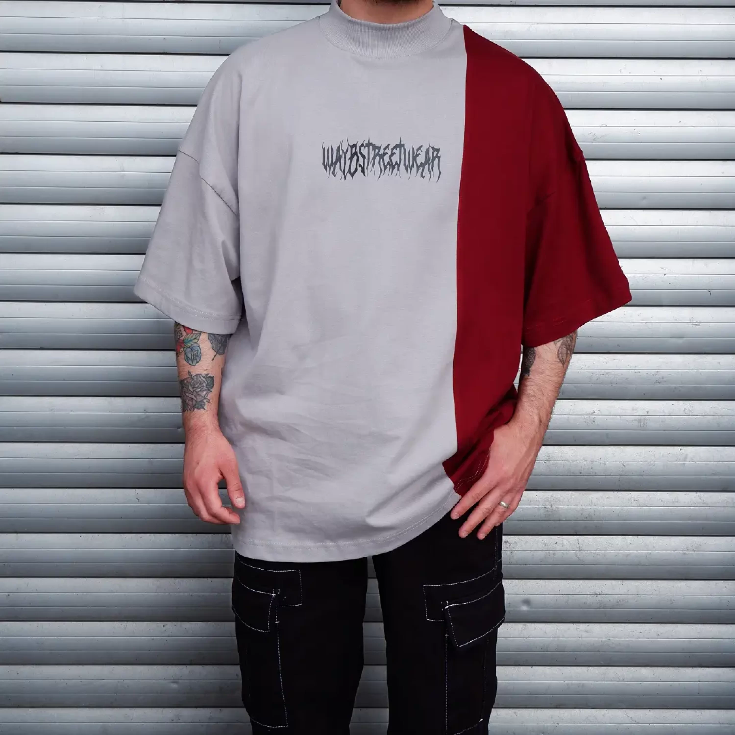 Waybstreetwear Parçalı Extra Oversize Tshirt