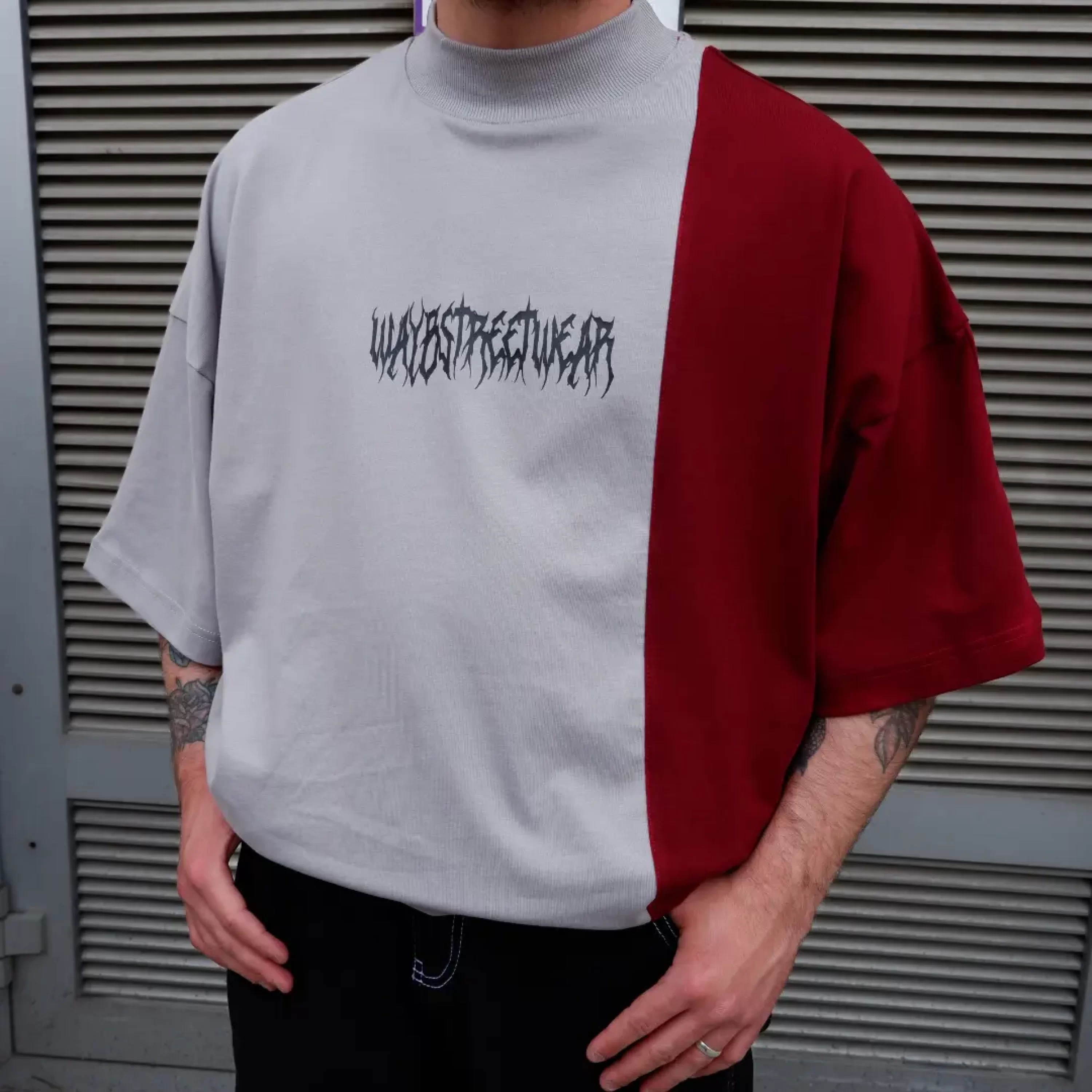 Waybstreetwear Parçalı Extra Oversize Tshirt