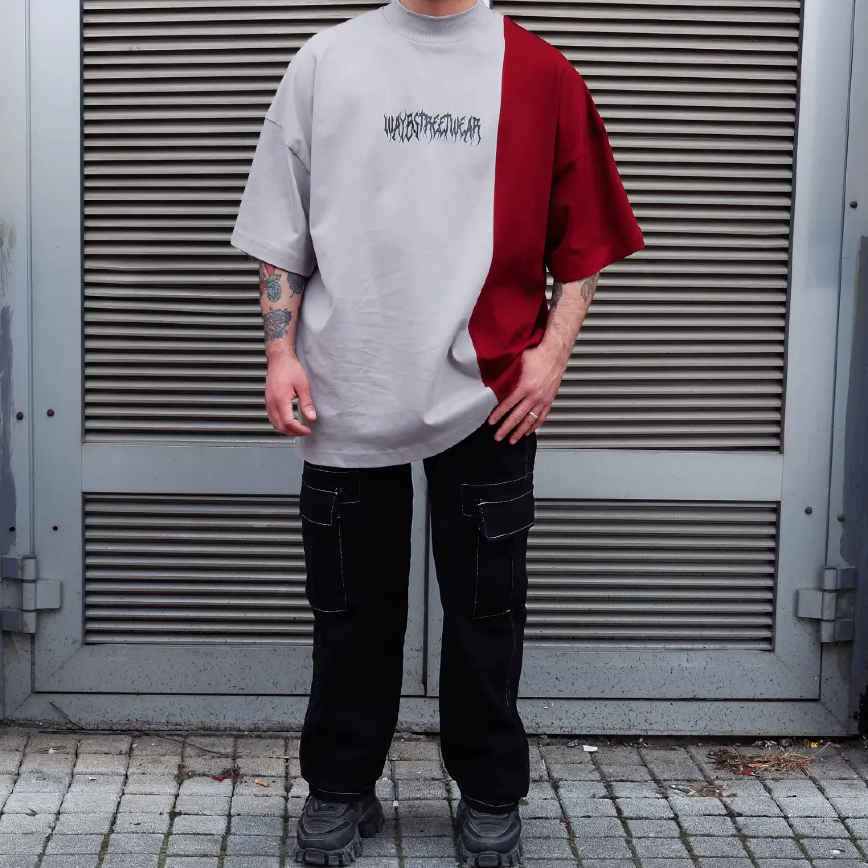 Waybstreetwear Parçalı Extra Oversize Tshirt