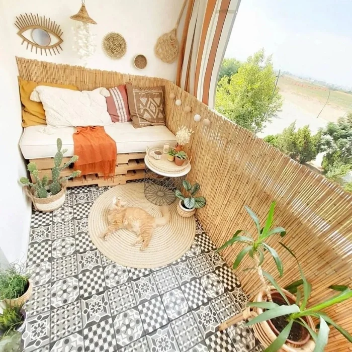 1 Metre X 7 Metre Hasır Bahçe Çiti Balkon Çiti Gölgelik ve Dekorasyon