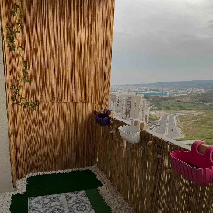 70 Cm X 3 Metre Hasır Balkon Çiti Dekorasyon