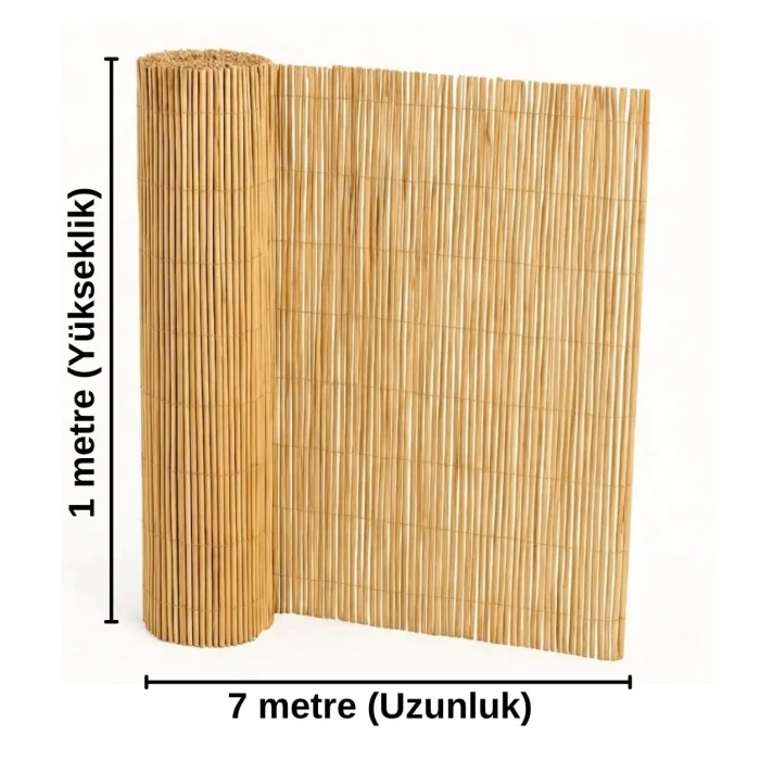 Doğal Hasır Kamış Çit - 1 Metre Yükseklik x 7 Metre Uzunluk