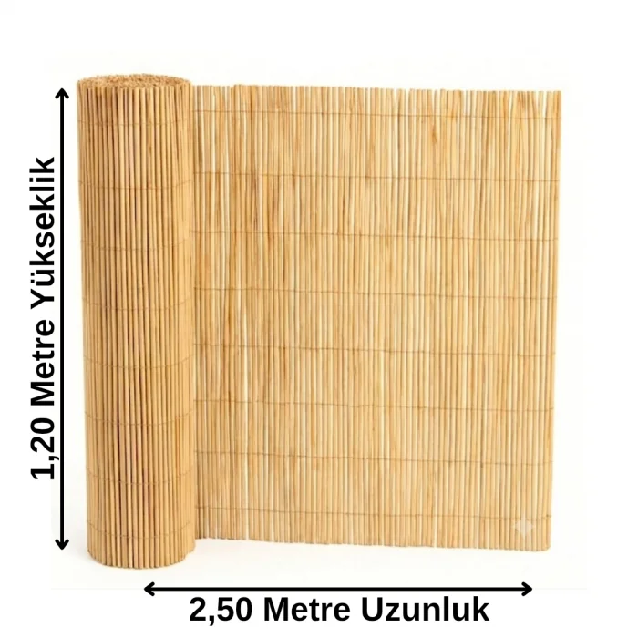 Doğal Hasır Kamış Çit 120x250 cm Bahçe ve Balkon Gizleme Çiti