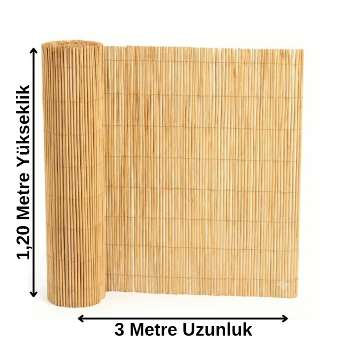 Doğal Hasır Kamış Çit 120x300 cm Bahçe ve Balkon Gizleme Çiti