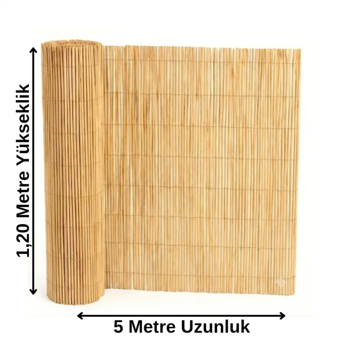 Doğal Hasır Kamış Çit 120x500 cm Bahçe ve Balkon Gizleme Çiti