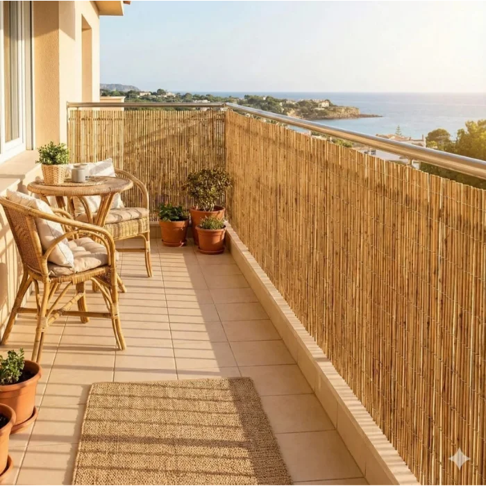 Doğal Hasır Kamış Çit 200x250 cm - Bahçe, Balkon ve Teras Gizlilik Çiti
