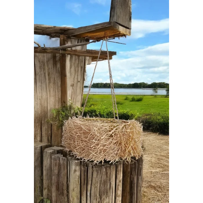 Doğal Rafya Kirpi Avize – El Yapımı Bohem Aydınlatma | Doğal Şıklık