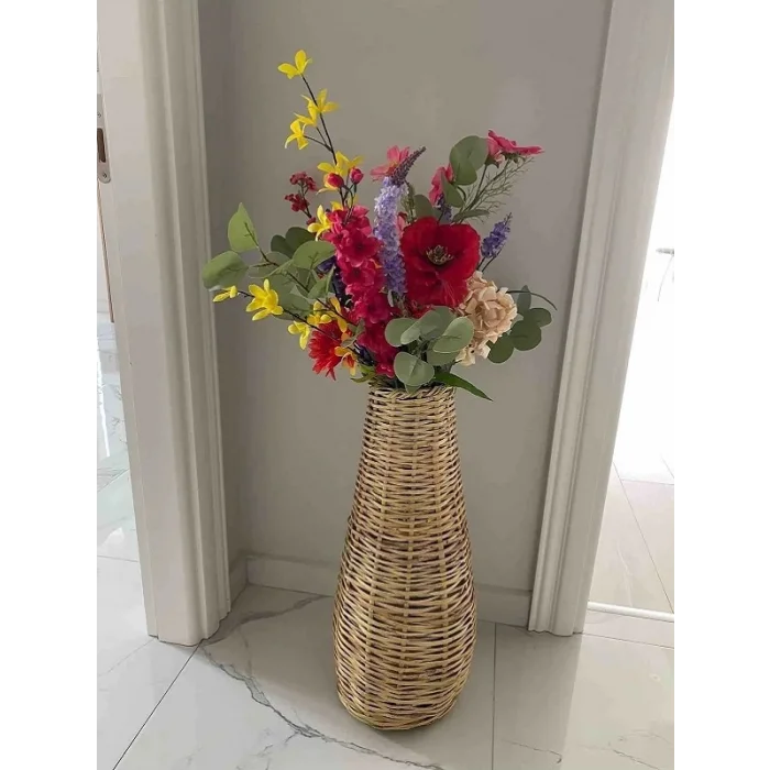 El Yapımı Hasır Örgü Vazo Pampas Vazosu Çin Vazosu Çiçeklik