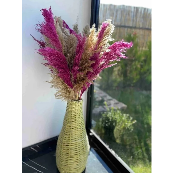 El Yapımı Hasır Örgü Vazo Pampas Vazosu Çin Vazosu Çiçeklik