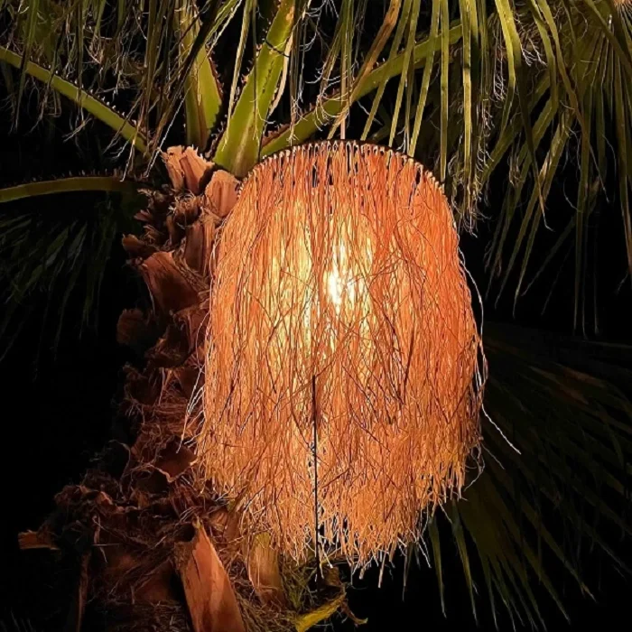 Hasır Doğal Saçaklı 28 Cm Dekoratif Rafya Avize