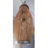Doğal Ahşap Bambu El Yapımı Sarkıt Avize - Rustik Tasarım 40 cm