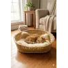 Doğal Hasır Kedi ve Köpek Yatağı 55x30 cm - El Örmesi Evcil Hayvan Yuvası