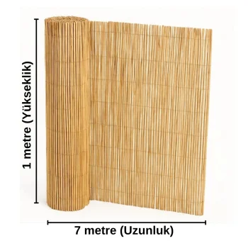 Doğal Hasır Kamış Çit - 1 Metre Yükseklik x 7 Metre Uzunluk