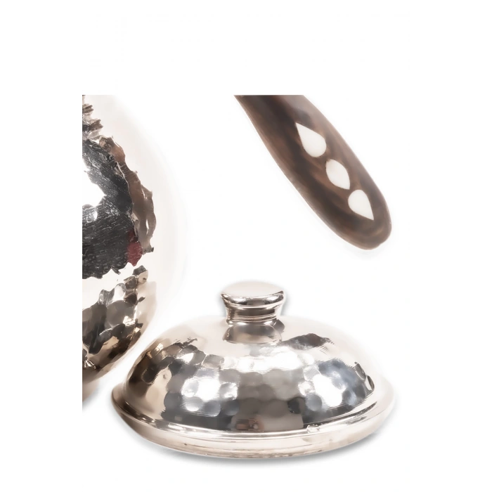 CopperGreat Bakır El Dövmesi Tombik Çaydanlık Gümüş Renk