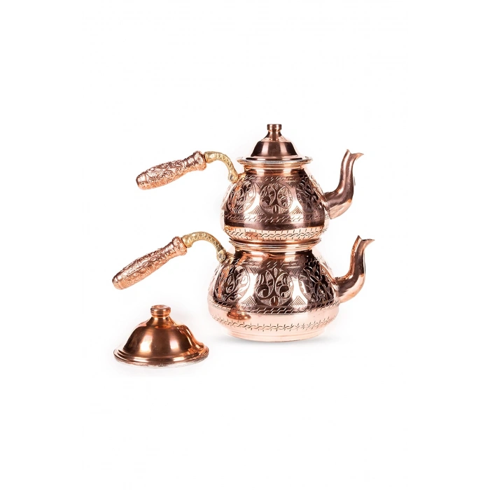 CopperGreat Bakır El Oyması Damla Çaydanlık
