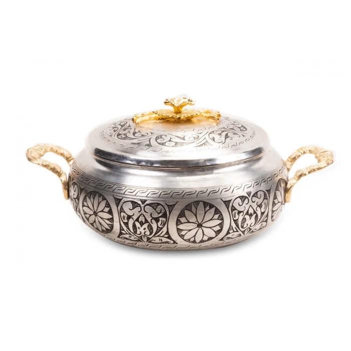 Coppergreat Bakır El Oyması Florium Mat Beyaz Tencere