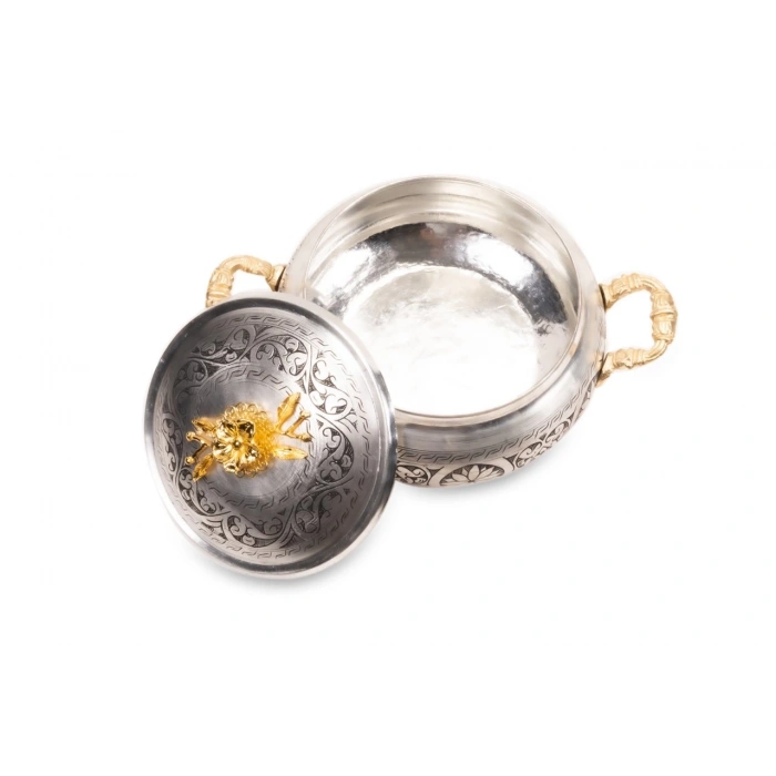 Coppergreat Bakır El Oyması Florium Mat Beyaz Tencere