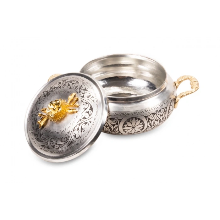 Coppergreat Bakır El Oyması Florium Mat Beyaz Tencere