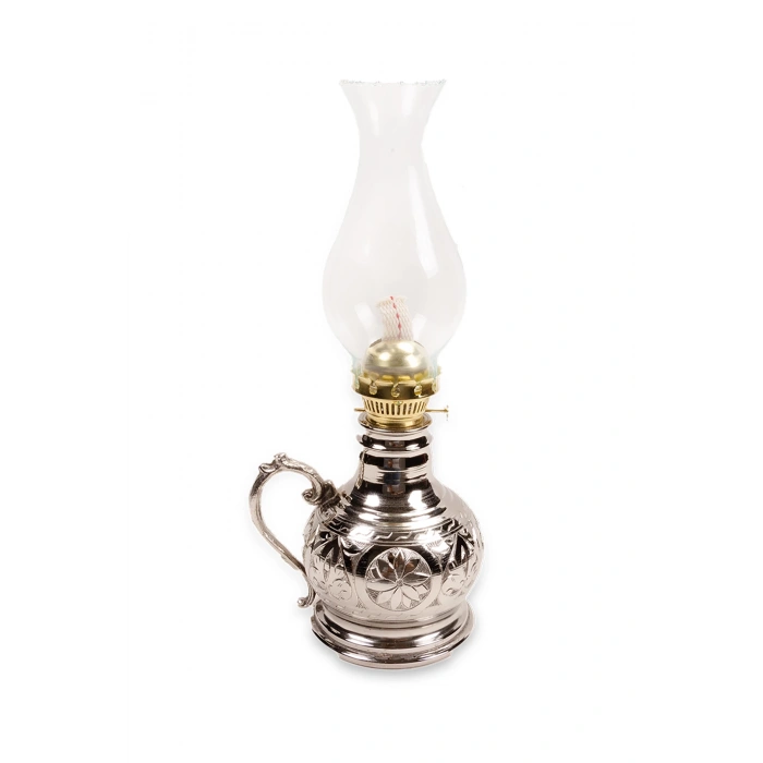 Coppergreat Bakır El Oyması Otantika Gümüş Renk Gaz Lambası