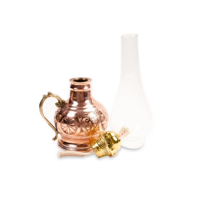 Coppergreat Bakır El Oyması Otantika Kırmızı Gaz Lambası