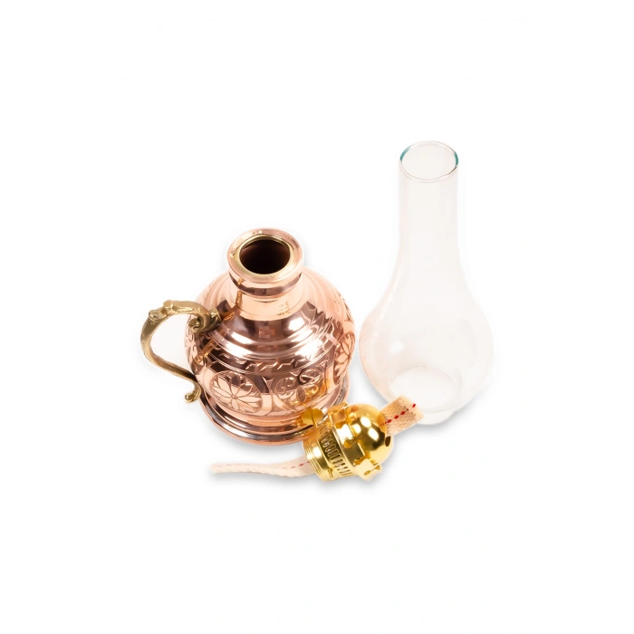 Coppergreat Bakır El Oyması Otantika Kırmızı Gaz Lambası