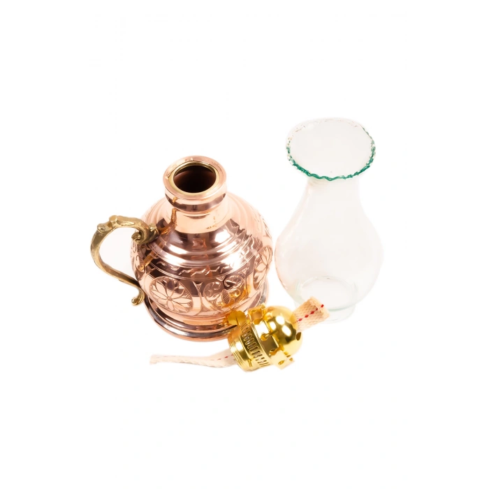 Coppergreat Bakır El Oyması Otantika Kırmızı Gaz Lambası