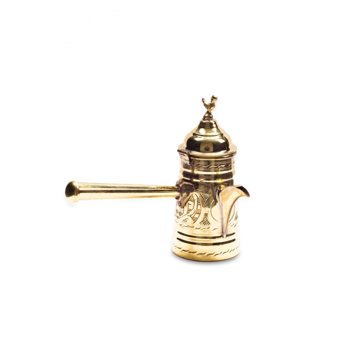 Coppergreat Bakır El Oyması Sarı Renk (Pirinç) Mırra Cezvesi