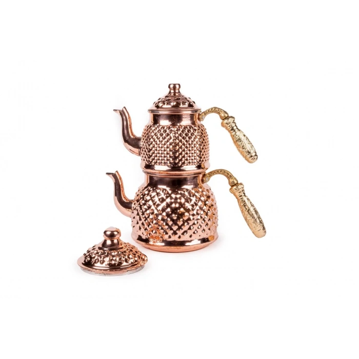 Coppergreat Bakır Happyone Kırmızı Piramit Çaydanlık