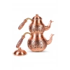 CopperGreat Bakır El Oyması Mat Kırmızı Tombik Çaydanlık