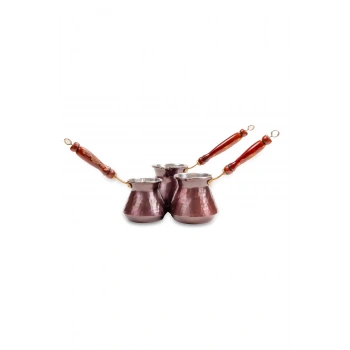 Coppergreat Bakır El Dövmesi Bronz Kahve Cezvesi Seti