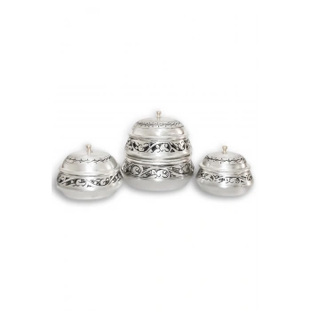 Coppergreat Bakır El İşi Beyaz Renk Uzay Mekiği Şekerlik Ve Baharatlık Seti