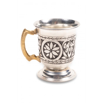 Coppergreat Bakır El İşi Wheel Mug Beyaz Renk Kupa