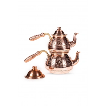 CopperGreat Bakır El Oyması Damla Çaydanlık