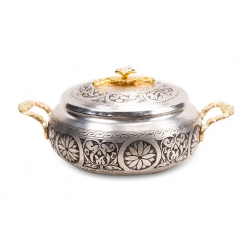 Coppergreat Bakır El Oyması Florium Mat Beyaz Tencere