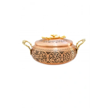 Coppergreat Bakır El Oyması Florium Mat Kırmızı Tencere