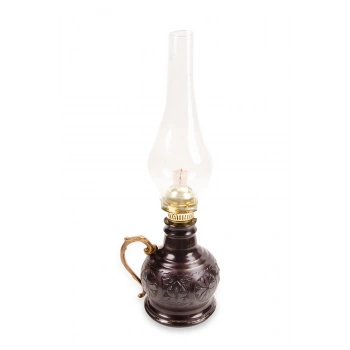 Coppergreat Bakır El Oyması Otantika Bronz Renk Gaz Lambası