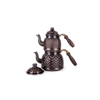 Coppergreat Bakır Happyone Bronz Piramit Çaydanlık