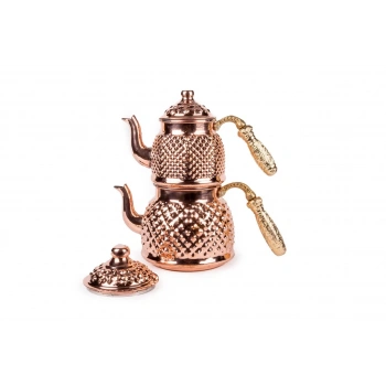 Coppergreat Bakır Happyone Kırmızı Piramit Çaydanlık