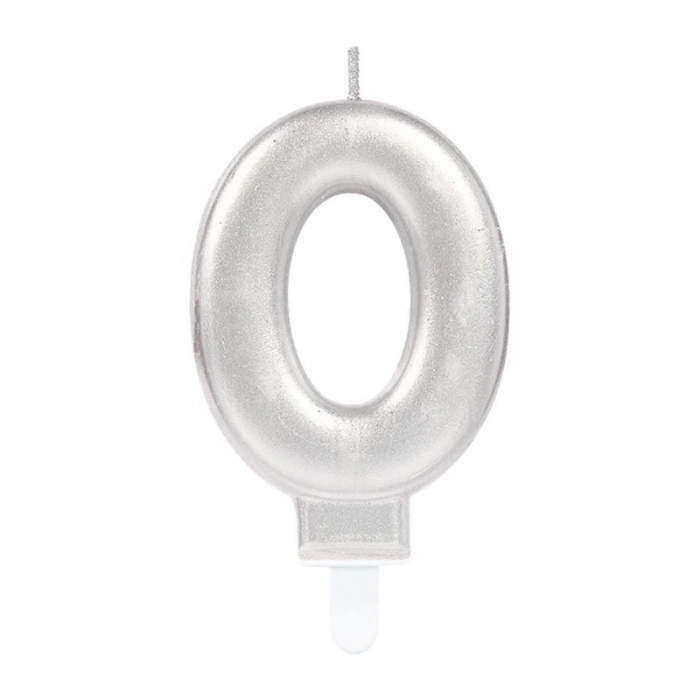 0 Rakam Mum Gümüş Renk