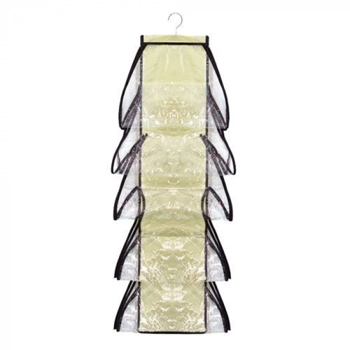 10 Bölmeli Dolap İçi Şeffaf Çanta Organizeri