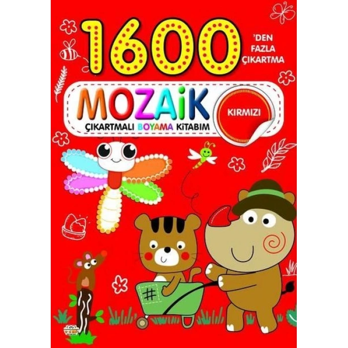 1600 Mozaik Çıkartmalı Boyama Kitabım Kırmızı