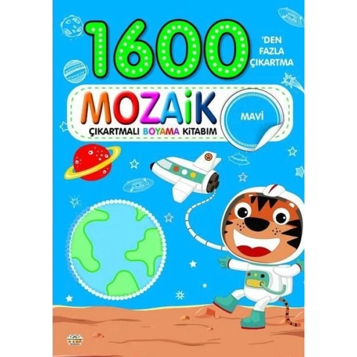 1600 Mozaik Çıkartmalı Boyama Kitabım Mavi
