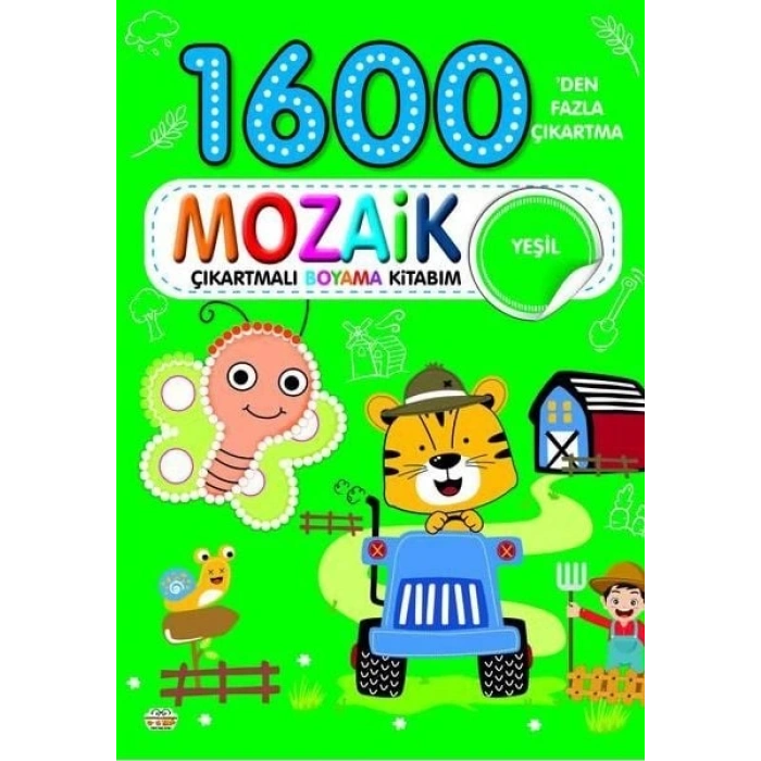 1600 Mozaik Çıkartmalı Boyama Kitabım Yeşil
